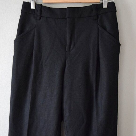 BANANA REPUBLIC Tapered Italian Wool-Blend Pant, Black, Size 10 Long - Picture 6 of 16